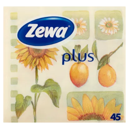Zewa Plus napraforgó mintás szalvéta 1 rétegű 45 db termékhez kapcsolódó kép
