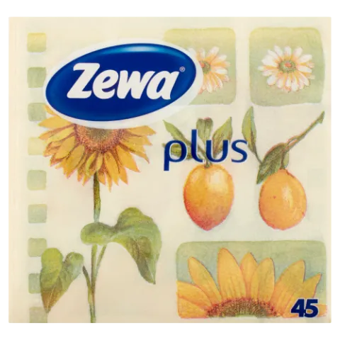 Zewa Plus napraforgó mintás szalvéta 1 rétegű 45 db termékhez kapcsolódó kép