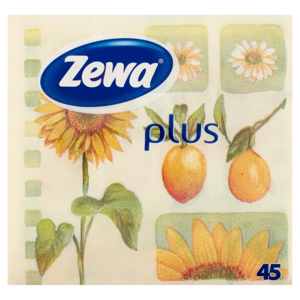 Zewa Plus napraforgó mintás szalvéta 1 rétegű 45 db termékhez kapcsolódó kép