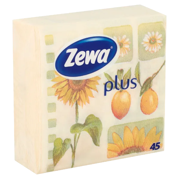 Zewa Plus napraforgó mintás szalvéta 1 rétegű 45 db termékhez kapcsolódó kép