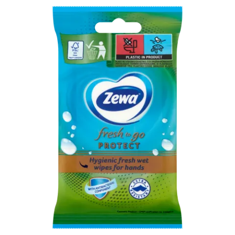 Zewa Fresh To Go Protect higiénikus nedves kéztisztító kendő 10 db termékhez kapcsolódó kép