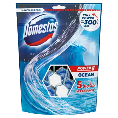 DOMESTOS Power5 WC frissítő blokk Ocean 5 x 55 g termékhez kapcsolódó kép