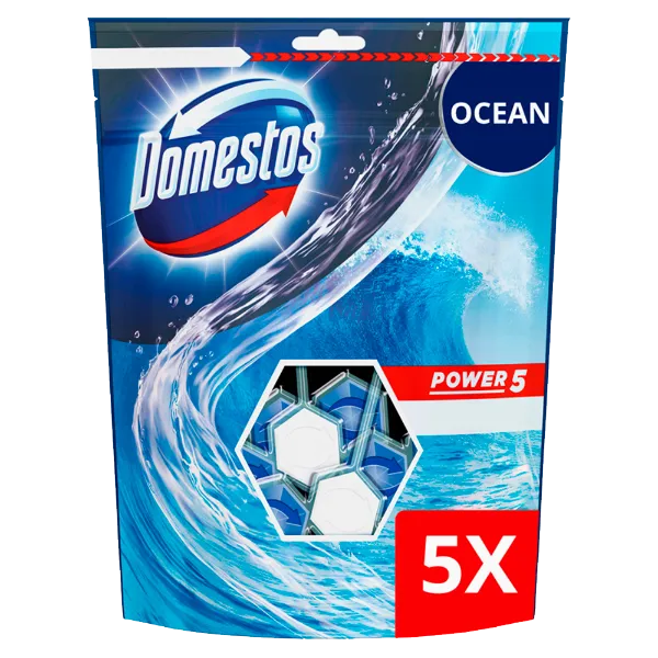 DOMESTOS Power5 WC frissítő blokk Ocean 5 x 55 g termékhez kapcsolódó kép