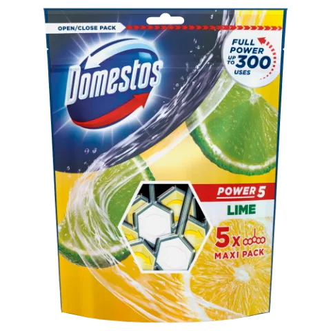 DOMESTOS Power5 WC frissítő blokk Lime 5 x 55 g termékhez kapcsolódó kép