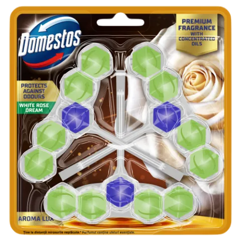 Domestos Aroma Lux White Rose Dream WC frissítő blokk 3 x 50 g termékhez kapcsolódó kép