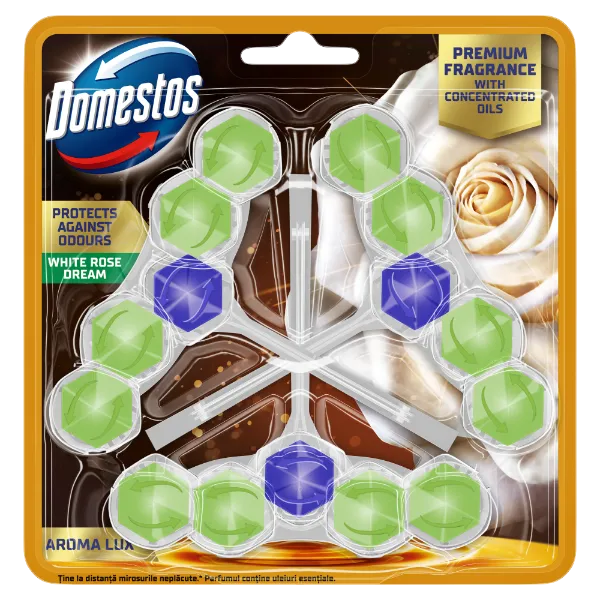 Domestos Aroma Lux White Rose Dream WC frissítő blokk 3 x 50 g termékhez kapcsolódó kép