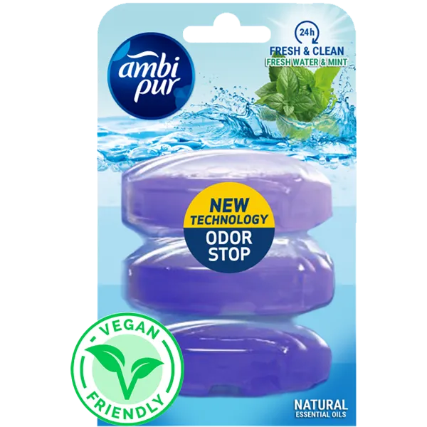 Ambipur wc gél utántöltő 3x55ml water & mint termékhez kapcsolódó kép