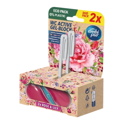 Ambipur aktív wc gél blokk 2x45g rose & lily termékhez kapcsolódó kép