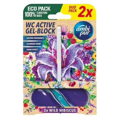 Ambipur aktív wc gél blokk 2x45g wild hibiskus termékhez kapcsolódó kép