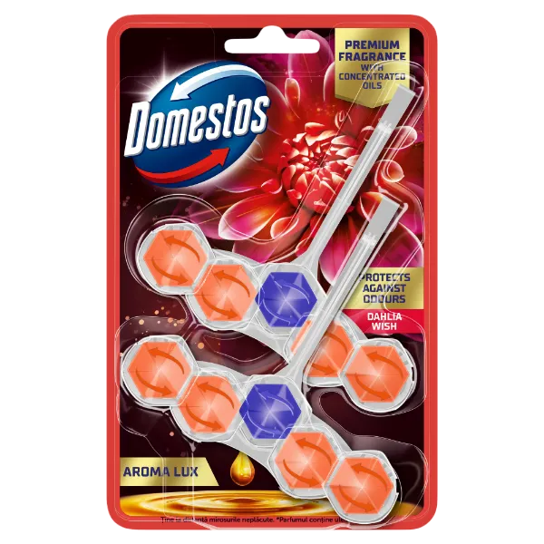 Domestos Aroma Lux Dahlia Wish WC frissítő blokk 2 x 50 g termékhez kapcsolódó kép