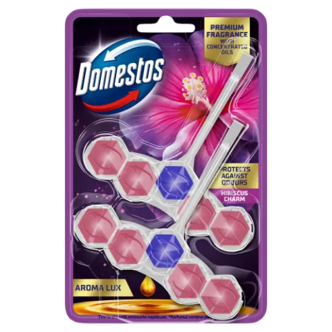 Domestos Aroma Lux Hibiscus Charm WC frissítő blokk 2 x 50 g termékhez kapcsolódó kép