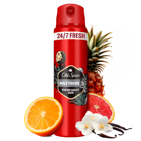 Old Spice Wolfthorn Deo Spray Férfiaknak, 150 ml, 48 Órás Frissesség, 0% Alumíniumsó termékhez kapcsolódó kép