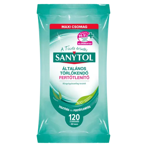 Sanytol Eukaliptusz fertőtlenítő általános törlőkendő 120 db termékhez kapcsolódó kép