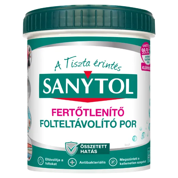 Sanytol fertőtlenítő folteltávolító por színes és fehér ruhákhoz 450 g termékhez kapcsolódó kép