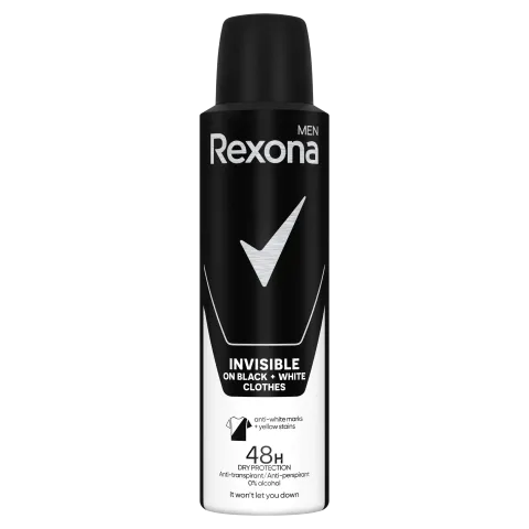 Rexona Men Motion Sense Invisible On Black + White Clothes izzadásgátló 150 ml termékhez kapcsolódó kép