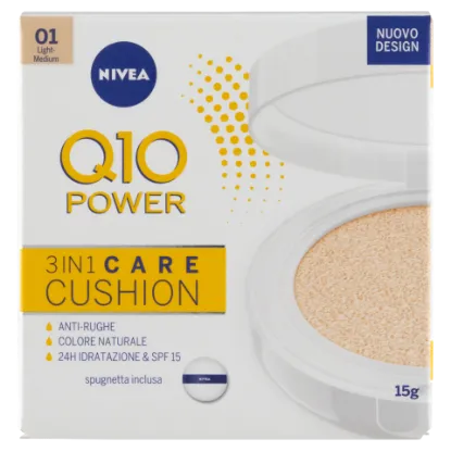 NIVEA Q10 Power Cushion 01 Light Medium 3 az 1-ben alapozó SPF 15 15 g termékhez kapcsolódó kép
