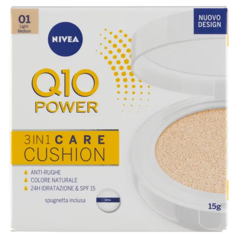 NIVEA Q10 Power Cushion 01 Light Medium 3 az 1-ben alapozó SPF 15 15 g termékhez kapcsolódó kép