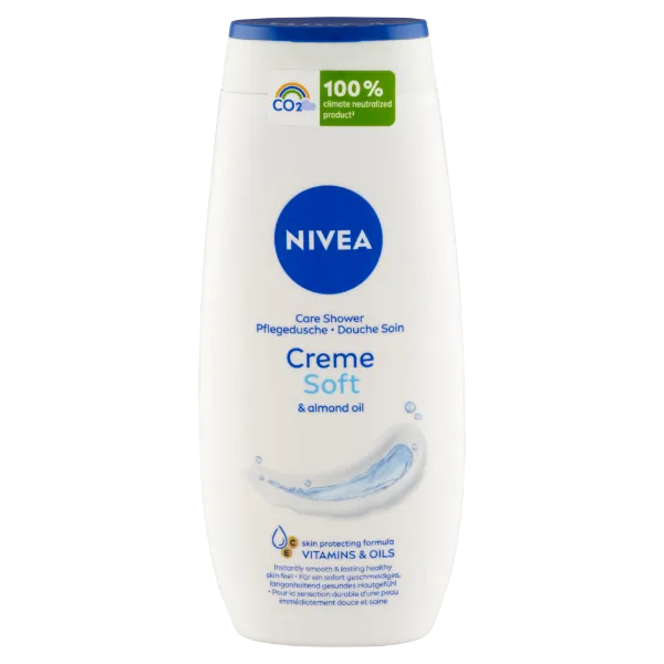 NIVEA Creme Soft ápoló hatású krémtusfürdő C- és E-vitaminnal, értékes olajokkal 250 ml termékhez kapcsolódó kép