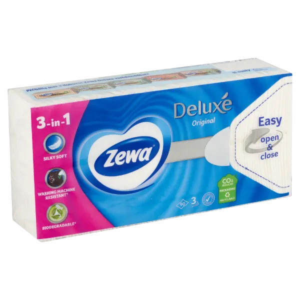 Zewa delux papírzsebkendő normal 3 rétegű 90 db termékhez kapcsolódó kép