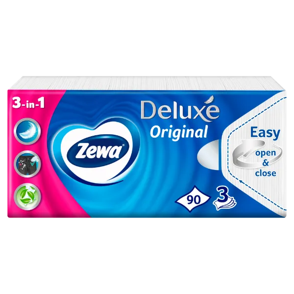 Zewa delux papírzsebkendő normal 3 rétegű 90 db termékhez kapcsolódó kép