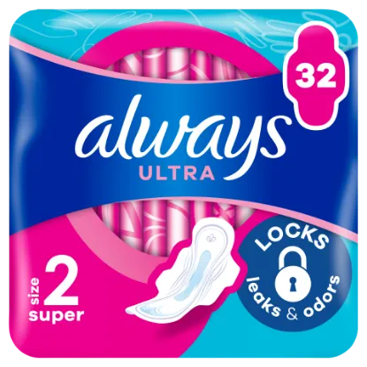 Always Ultra Super (2-es méret) Szárnyas Egészségügyi Betét, 32 Db termékhez kapcsolódó kép