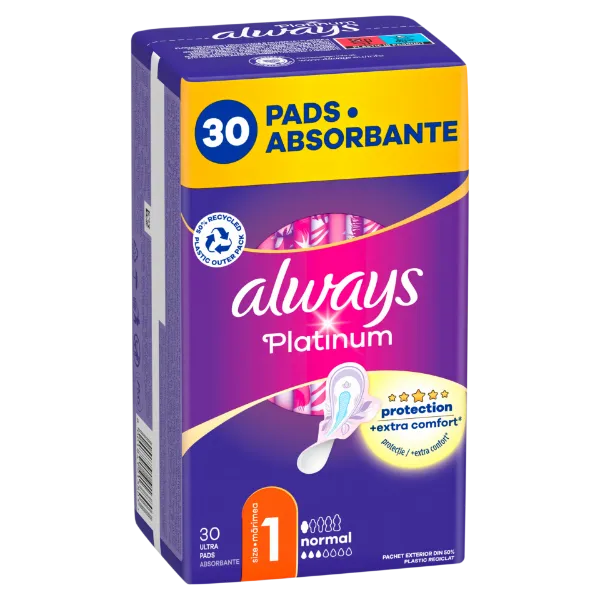 Always Platinum Normal Szárnyas Egészségügyi Betét, 30 db termékhez kapcsolódó kép