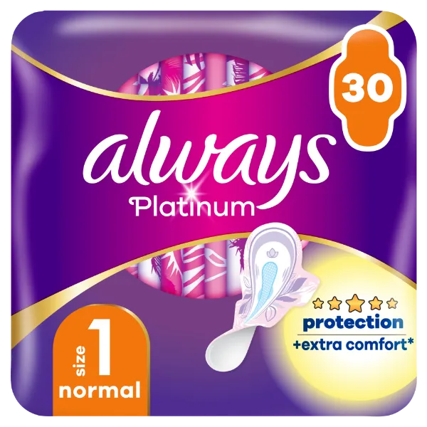 Always Platinum Normal Szárnyas Egészségügyi Betét, 30 db termékhez kapcsolódó kép