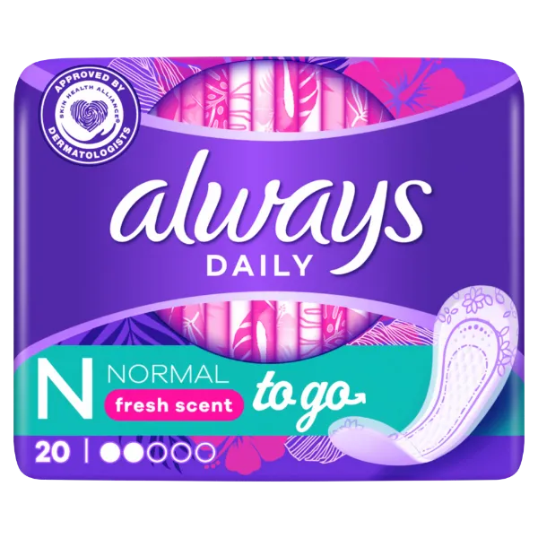 Always Dailies Normal To Go Fresh Tisztasági Betét, 20 db termékhez kapcsolódó kép