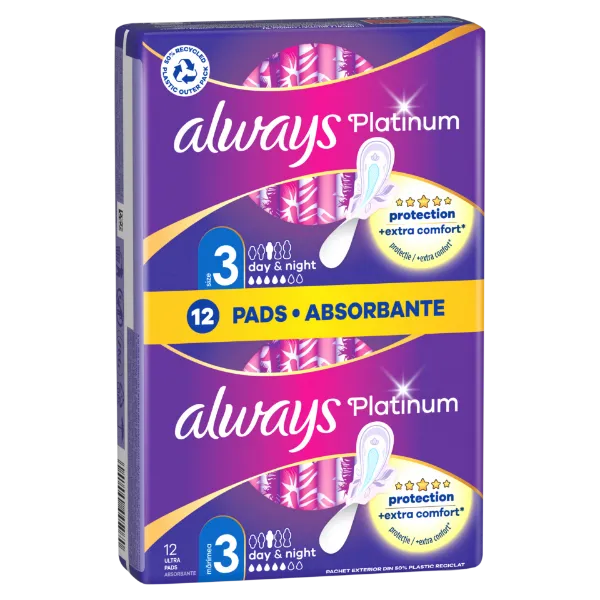 Always Platinum Night (3-as méret) Szárnyas Egészségügyi Betét, 12 db termékhez kapcsolódó kép