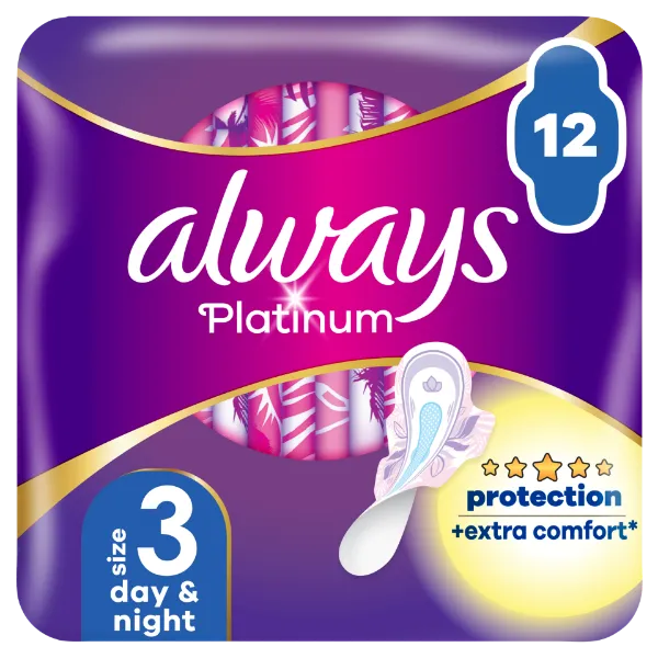 Always Platinum Night (3-as méret) Szárnyas Egészségügyi Betét, 12 db termékhez kapcsolódó kép