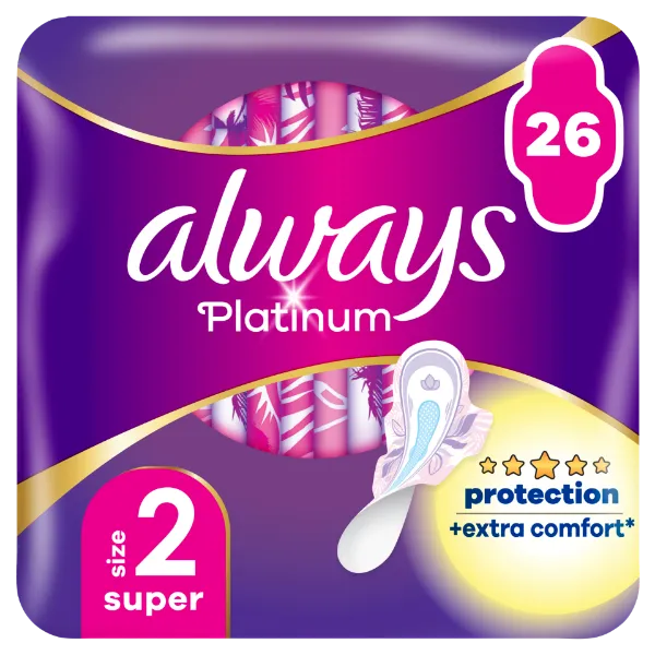 Always Platinum Super Szárnyas Egészségügyi Betét, 26 db termékhez kapcsolódó kép