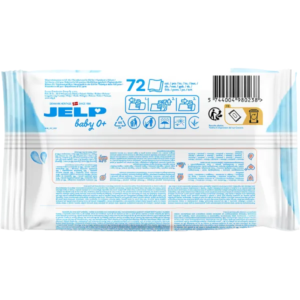 JELP Baby 0+ hipoallergén nedves törlőkendő 72db termékhez kapcsolódó kép