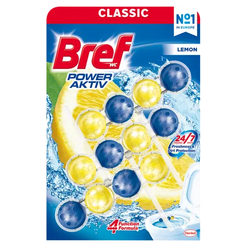 Bref Power Aktiv Lemon WC frissítő 3 x 50 g termékhez kapcsolódó kép