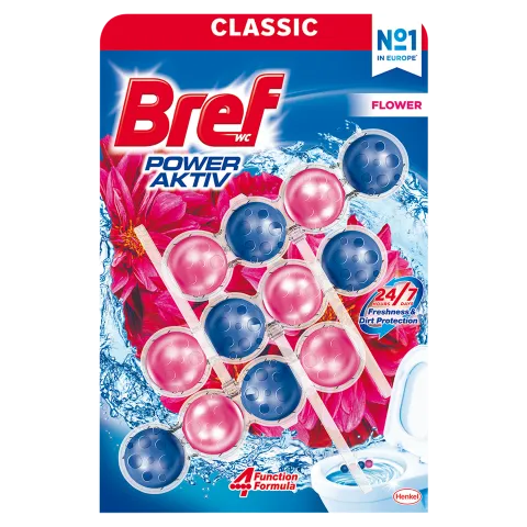 Bref Power Aktiv Flower WC frissítő 3 x 50 g termékhez kapcsolódó kép