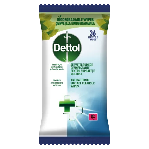 Dettol antibakteriális felülettisztító törlőkendő 36 db termékhez kapcsolódó kép