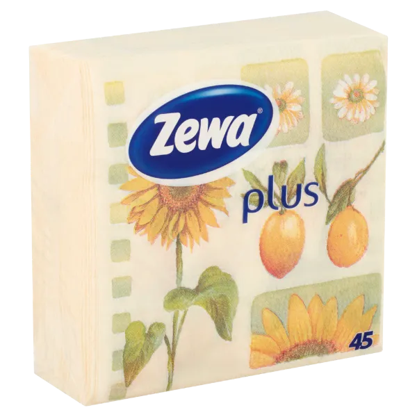 Zewa Plus napraforgó mintás szalvéta 1 rétegű 45 db termékhez kapcsolódó kép