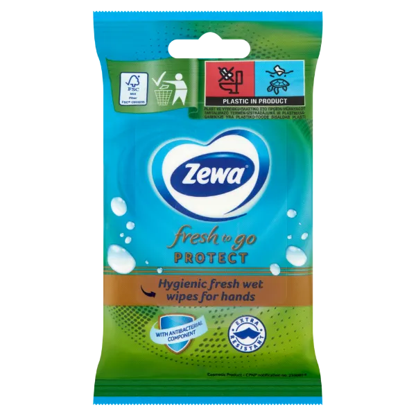 Zewa Fresh To Go Protect higiénikus nedves kéztisztító kendő 10 db termékhez kapcsolódó kép
