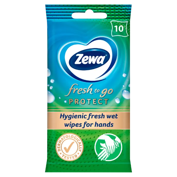 Zewa Fresh To Go Protect higiénikus nedves kéztisztító kendő 10 db termékhez kapcsolódó kép