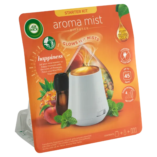 Air Wick Aroma Mist Boldog Pillanatok aroma diffúzor készülék és utántöltő 20 ml termékhez kapcsolódó kép