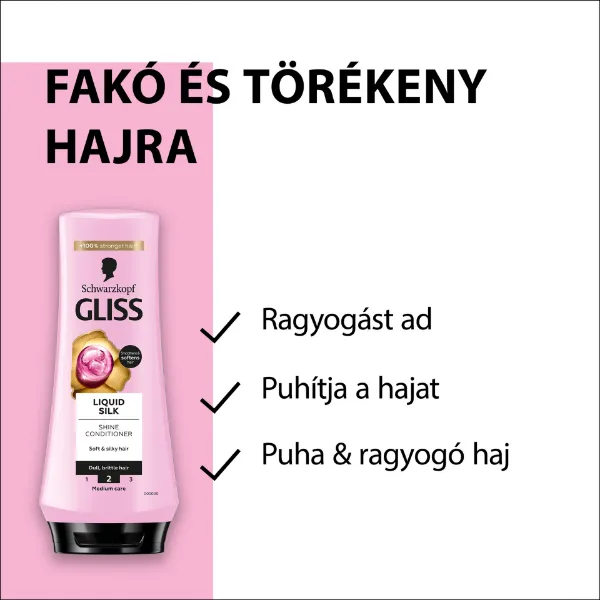 Gliss Liquid Silk hajbalzsam ceramidokkal és selyemmel 200 ml termékhez kapcsolódó kép