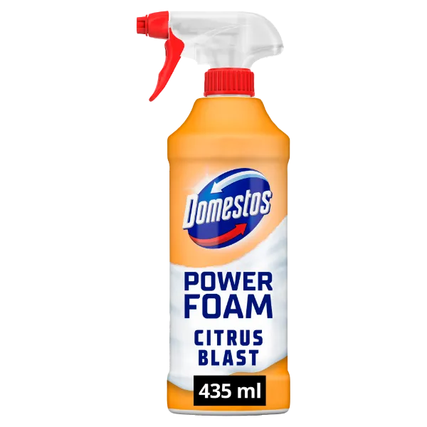 Domestos Power Foam Citrus Blast WC és fürdőszoba tisztító hab 435 ml termékhez kapcsolódó kép
