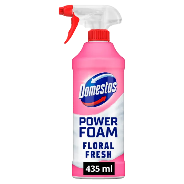 Domestos Power Foam Floral Fresh WC és fürdőszoba tisztító hab 435 ml termékhez kapcsolódó kép