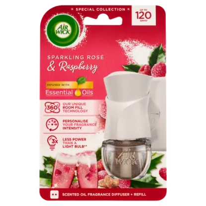 Air Wick elektromos légfrissítő készülék, Rozé Pezsgő és Málna utántöltővel, 19ml termékhez kapcsolódó kép