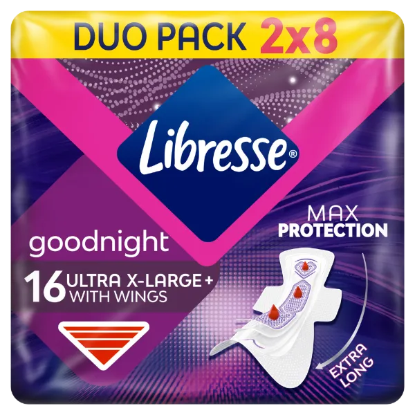 Libresse Ultra+ X-Large Goodnight egészségügyi betét, éjszakai használatra 16 db termékhez kapcsolódó kép