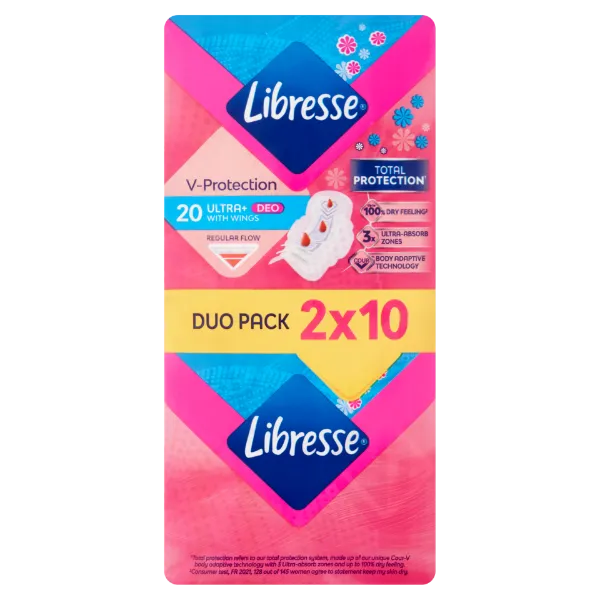 Libresse Ultra+ Deo enyhén illatosított egészségügyi betét 20 db termékhez kapcsolódó kép