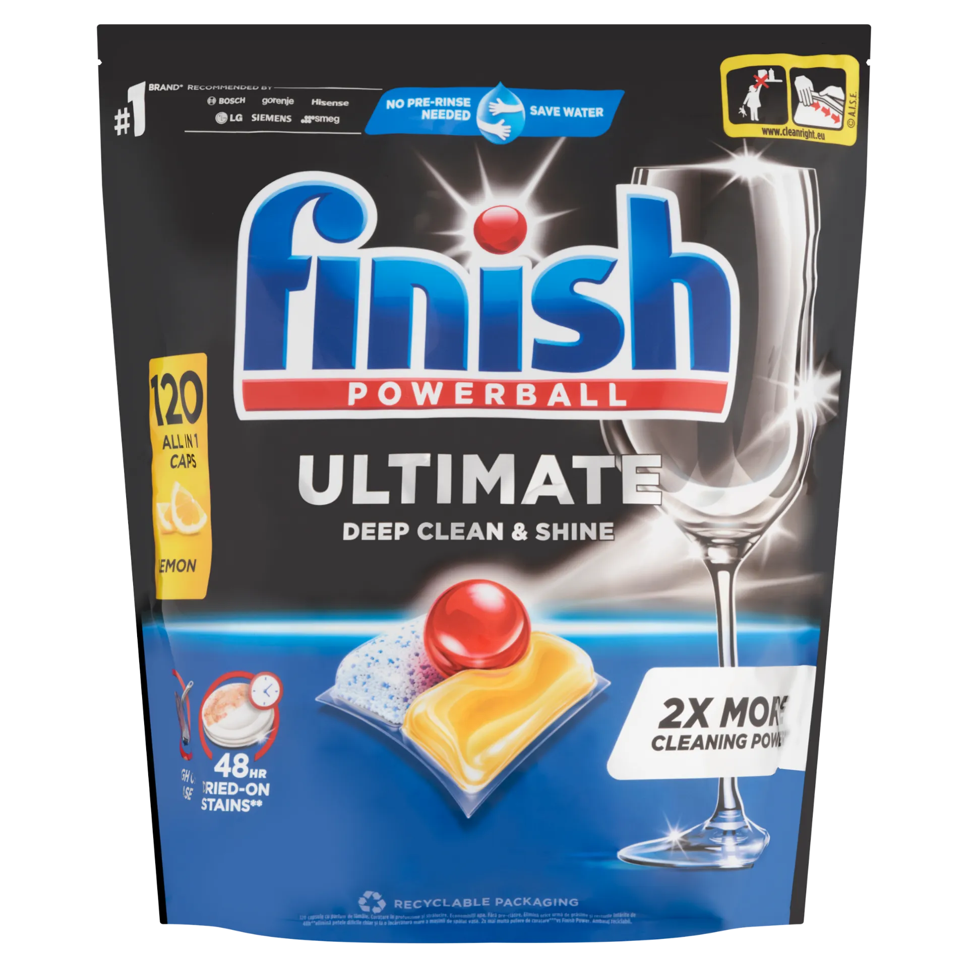 Finish Powerball Ultimate All in 1 mosogatógép-kapszula, Lemon 120db