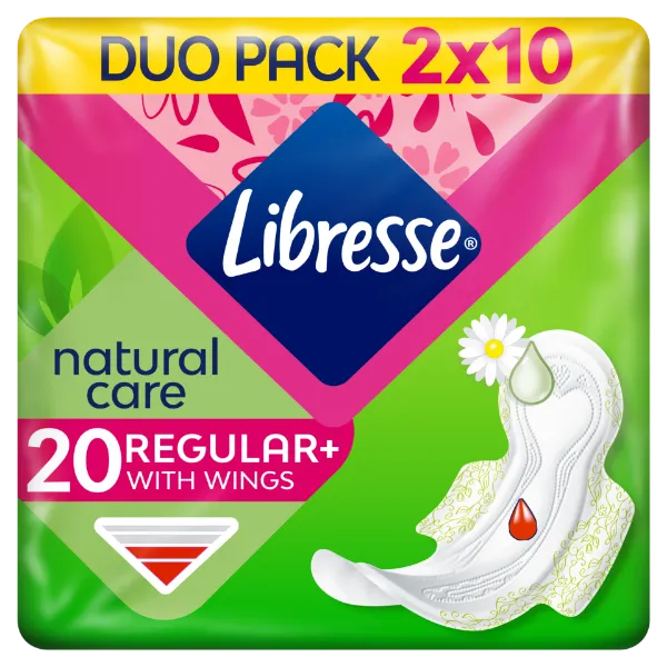 Libresse Regular+ Natural Care szárnyas egészségügyi betét 20 db termékhez kapcsolódó kép