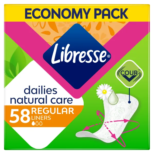 Libresse Dailies Natural Care Regular tisztasági betét aloe vera és kamilla kivonattal 58 db termékhez kapcsolódó kép