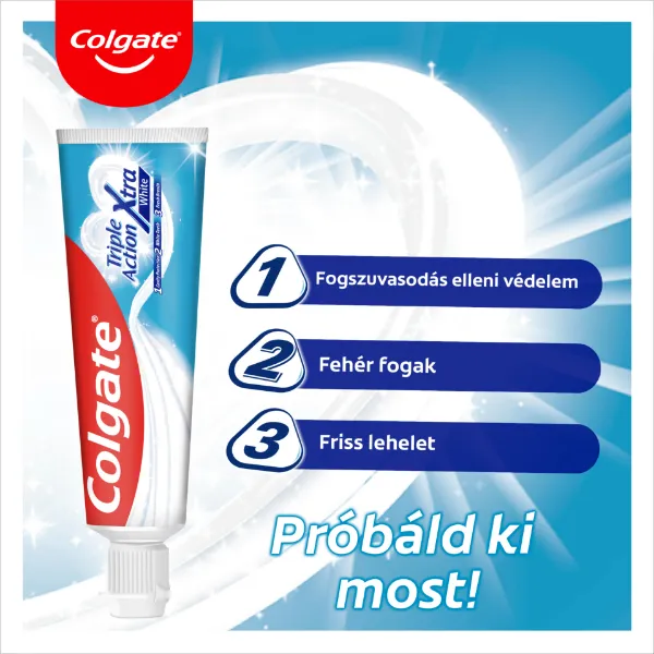 Colgate Triple Action Xtra White fogfehérítő fogkrém 75 ml termékhez kapcsolódó kép