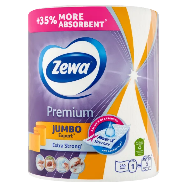 Zewa Premium Jumbo háztartási papírtörlő 3 rétegű 1 tekercs termékhez kapcsolódó kép